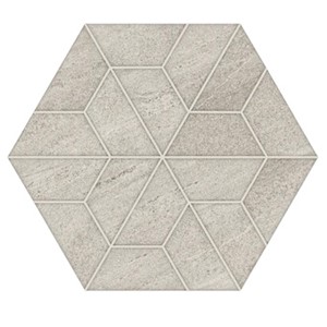 Outland Silver Multi-Hex Mosaic -   8 3/4" X 10 1/8" Matte  0.62 SF/PC