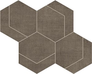 Fray Tobacco Hexmark Mosaic -   12 1/8" X 10 3/8"   Matte  0.87 SF/PC