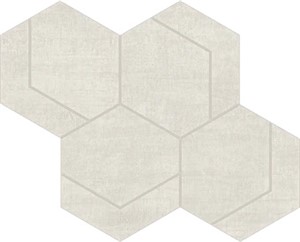 Fray White Hexmark Mosaic -   12 1/8" X 10 3/8"   Matte  0.87 SF/PC