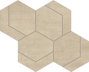 Fray Sand Hexmark Mosaic -   12 1/8" X 10 3/8"   Matte  0.87 SF/PC