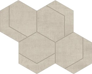 Fray Pearl Hexmark Mosaic -   12 1/8" X 10 3/8"   Matte  0.87 SF/PC