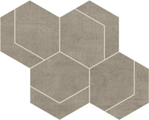 Fray Gray Hexmark Mosaic -   12 1/8" X 10 3/8"   Matte  0.87 SF/PC