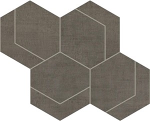 Fray Smoke Hexmark Mosaic -   12 1/8" X 10 3/8"   Matte  0.87 SF/PC