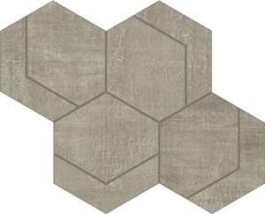 Fray Metal Gray Hexmark Mosaic -   12 1/8" X 10 3/8" Matte  0.87 SF/PC