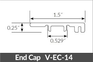 RIGID CORE THREE FORK END CAP 94" CANOAK7THR20