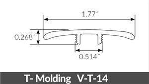 RIGID CORE THREE FORK T-MOLDING 94" CANOAK7THR20