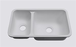 Almond 25/75 Undermount Kitchen Sink Center Drains