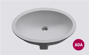 Almond ADA Round Vanity Bowl Center Drain