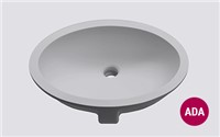 Almond ADA Round Vanity Bowl Center Drain
