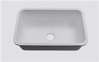 Almond Rectangle Kitchen Laundry Sink Center Drain