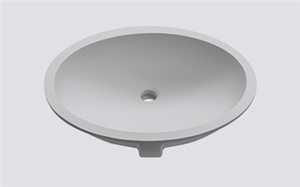 Almond Round Vanity Bowl Center Back Drain