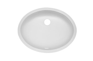 CALM OVAL VANITY BOWL W/OVFLOW 16-1/16"X12-1/8"X5" WILAV1612CALM