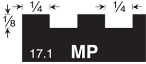 Gunlach MP 1/4"X1/4"X1/8" Square Notch