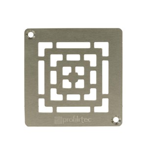 SQUARE DRAIN PVC 4" BRUSHED POLISHED NICKEL GRATE PRFDRAINKITPATSB